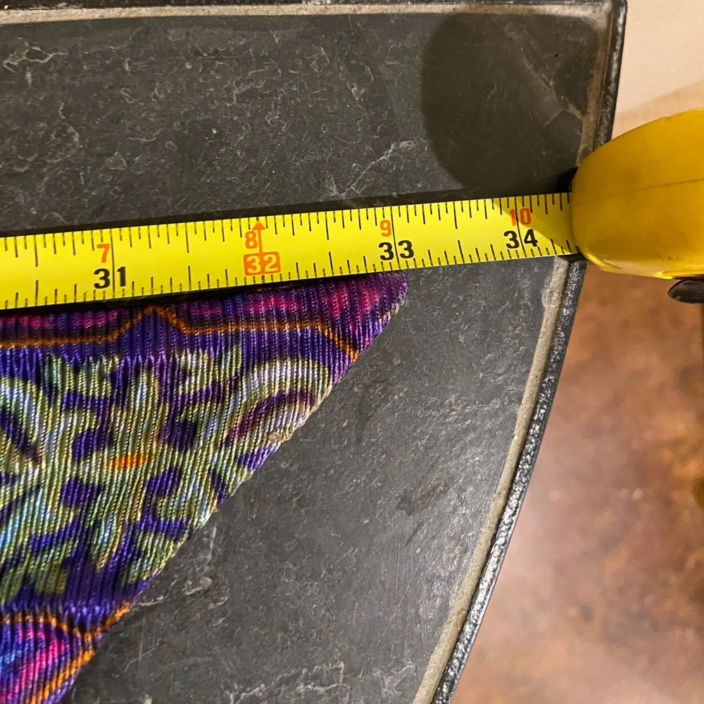 Vintage Boho Geometric Skinny Scarf Purple 33”L